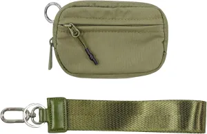 The Iris' Wallet 2nd Gen, 63.6"" The Iris Pouch Wristlet, Zippered Card Case With Id Window/Hand strap (green), 15*9*2cm