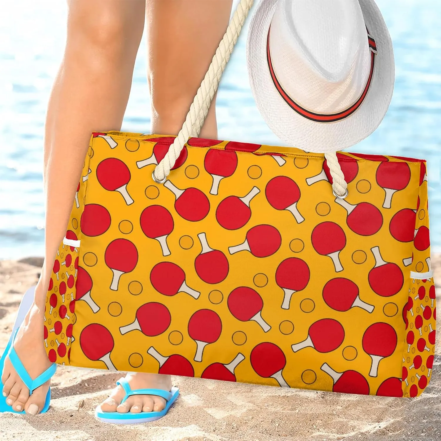 Tote Beach Bag for Women with Zipper Modern Large Waterproof Sandproof Swim Pool Bag