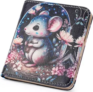 Ultra Slim Thin Small Wallet Women RFID Blocking Mini Compact Clutch Bifold Ladies Wallets for Women with Coin Purse and ID Window