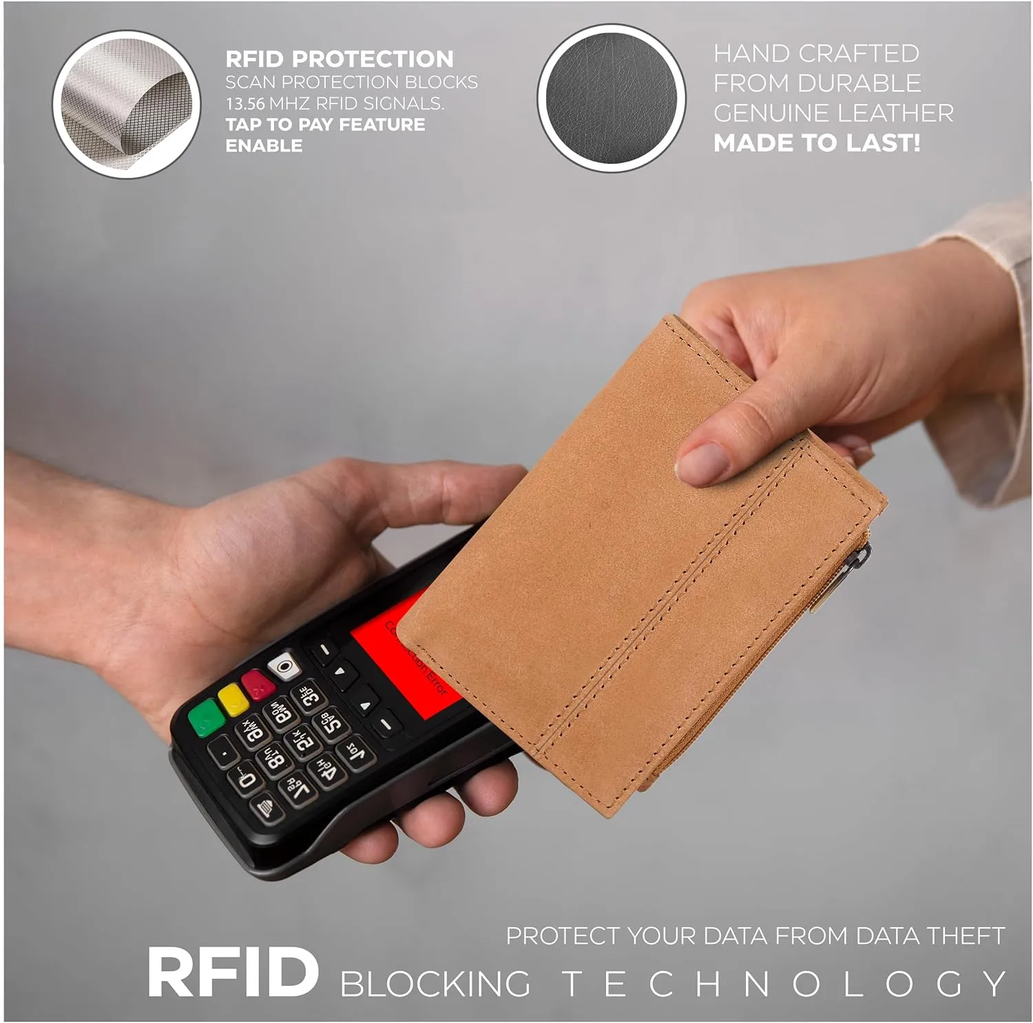 Wallet For Women Full Grain Leather - Small RFID Coin Purse Credit Card & ID Holder for Ladies,Bifold Wallets for Teenager