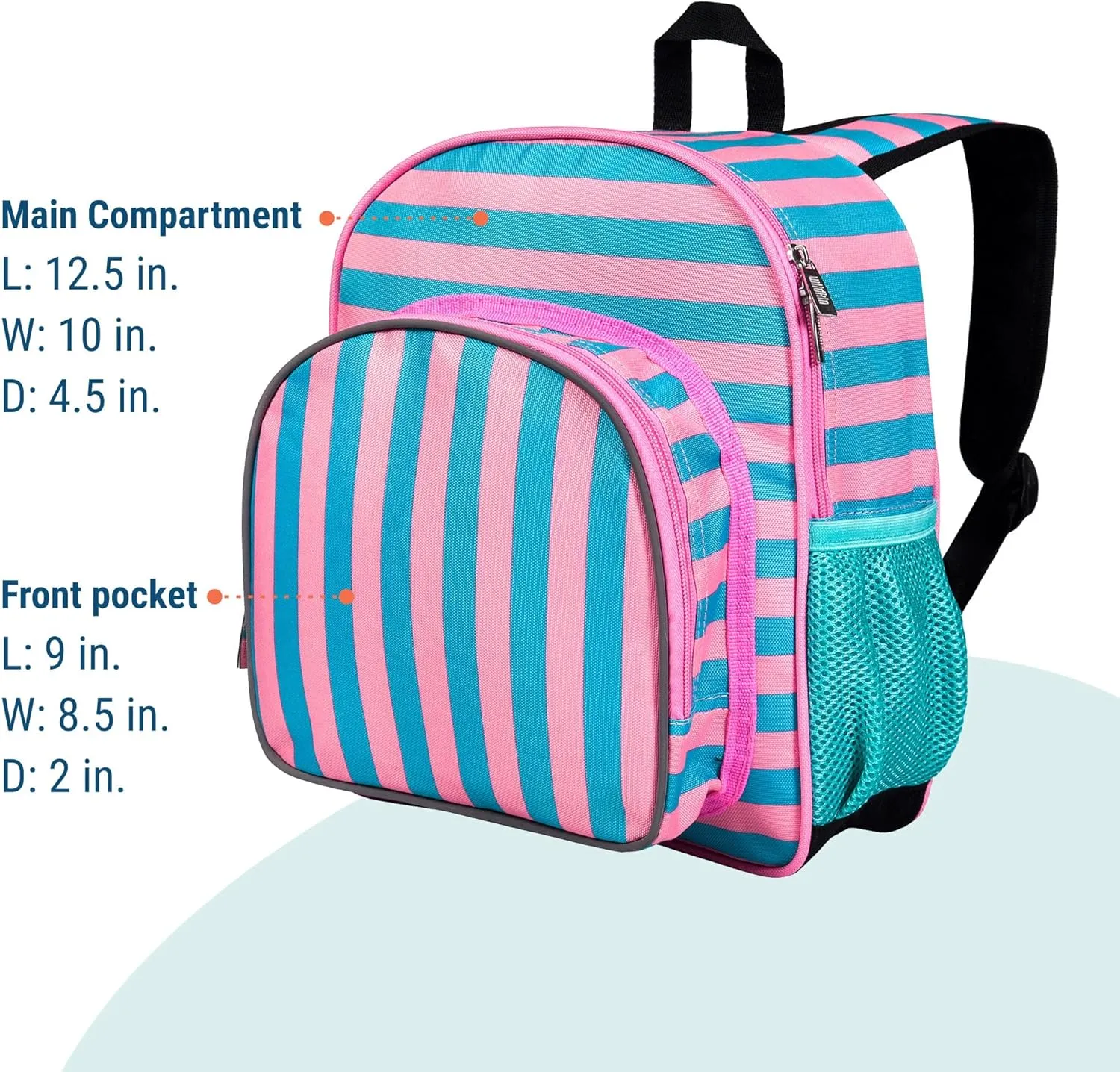Wildkin 12-inch Kids Backpack  Padded, Adjustable, Ideal for Daycare & Travel (Pink Stripes)