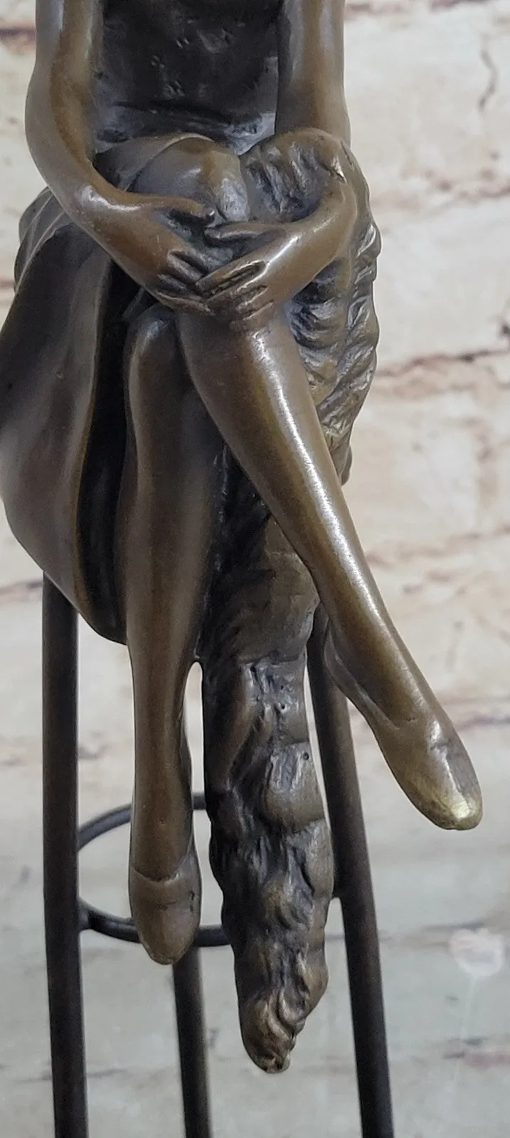 Woman Sits On Chair Handmade Bronze Museum Quality Classic Artwork Statue Figure