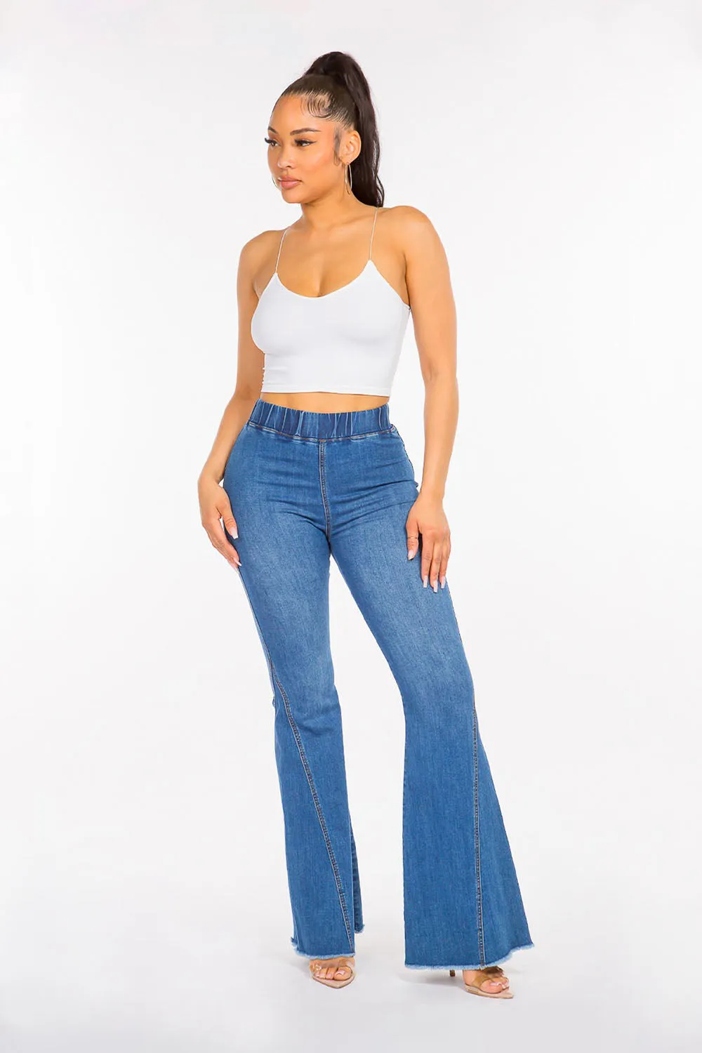 Women's High Rise Curvy Flare Jeans