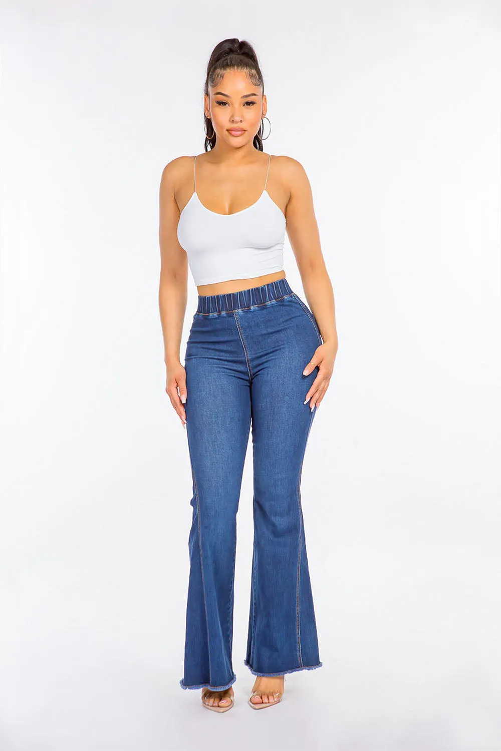 Women's High Rise Curvy Flare Jeans
